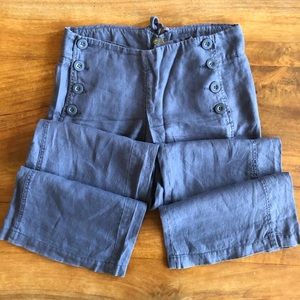 Anthro Wideleg Linen Pants